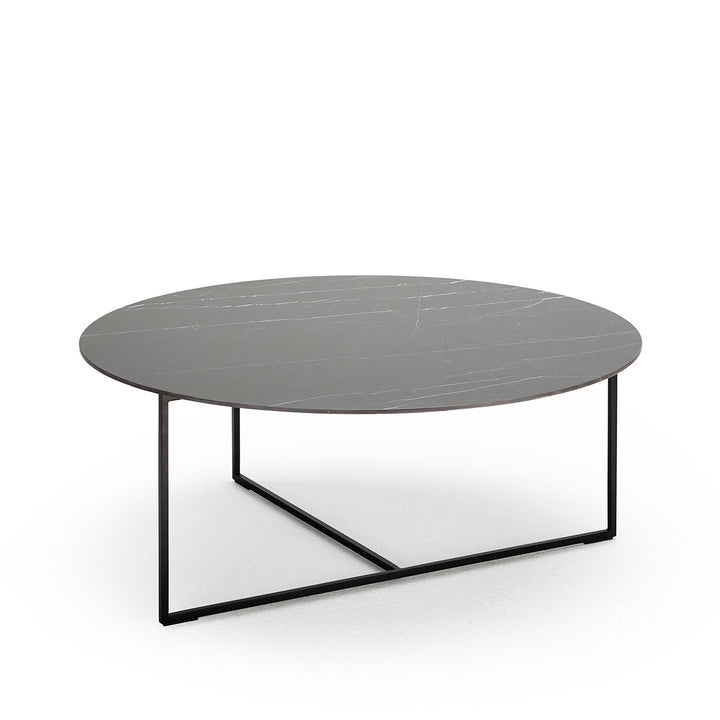 moeller design | CARRY coffee table | white calacatta ceramic + gold frame