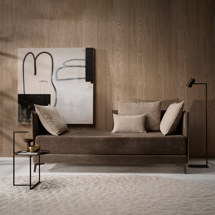 moeller design | CARRY side table | white calacatta ceramic + gold frame