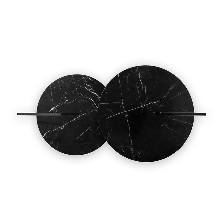 moeller design | CARRY side table | white calacatta ceramic + gold frame