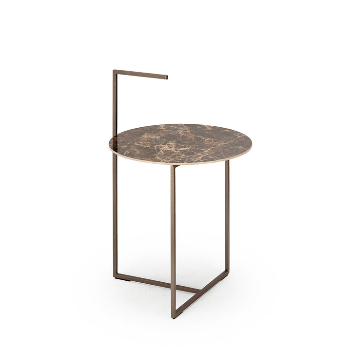 moeller design | CARRY side table | white calacatta ceramic + gold frame