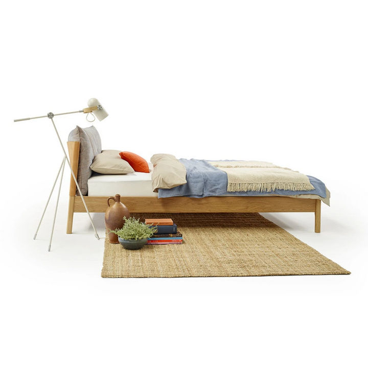 moeller design | LIV king bed | oak + whisky leather