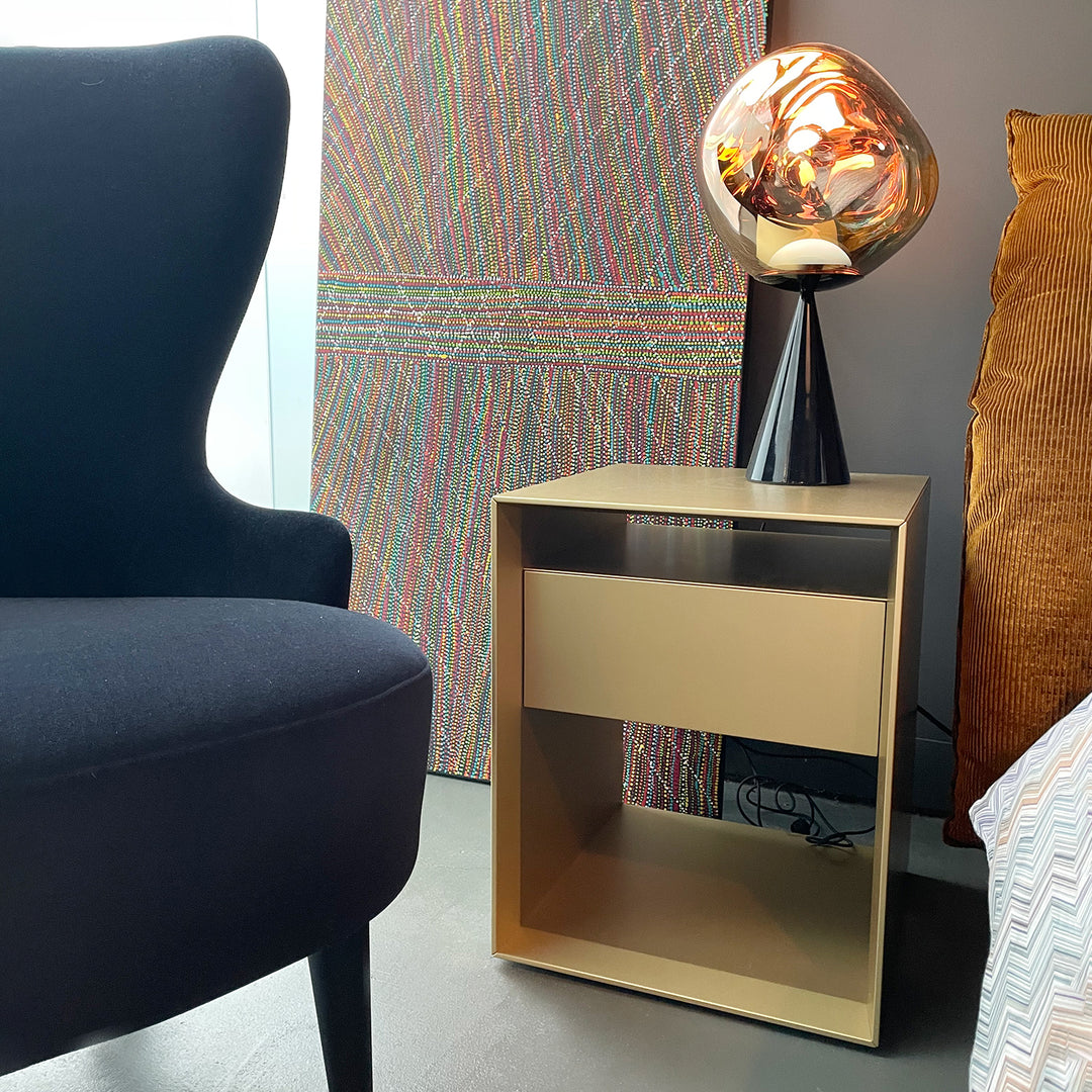 moeller design | RAG BOX K40 | chest with 1 drawer | metallic gold ...