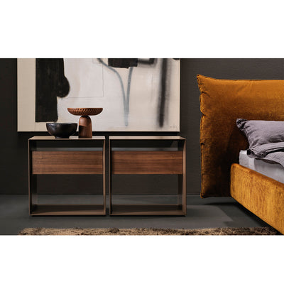 moeller design | RAG BOX K50 | chest with 1 drawer | black + walnut