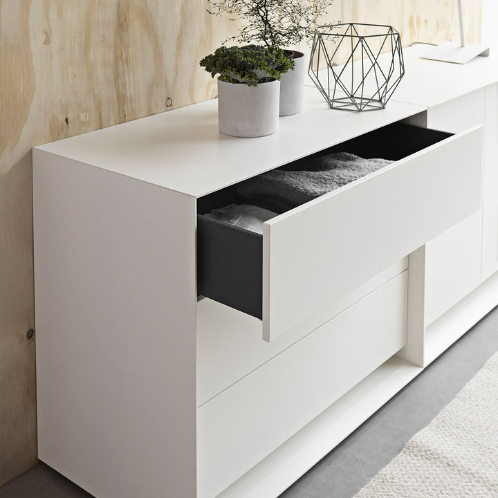 moeller design | RAG BOX K120 | chest with 3 drawers | black + mud grey