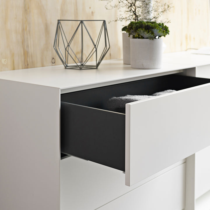 moeller design | RAG BOX K120 | chest with 3 drawers | black + mud grey