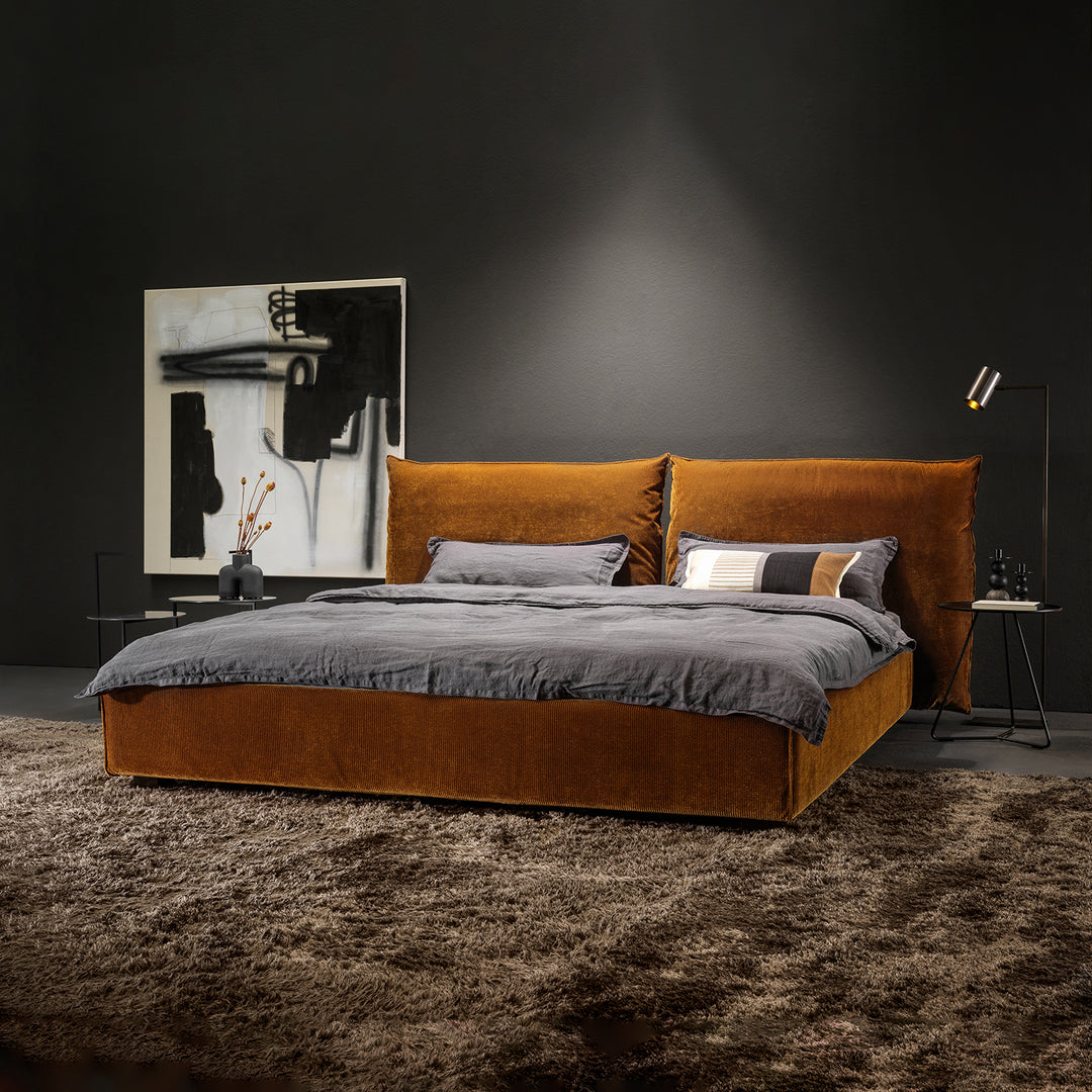 moeller design | ROSE queen bed with adjustable headrest | charmelle cord 52