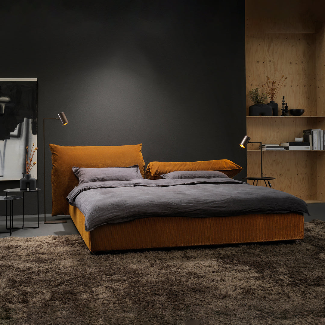 moeller design | ROSE king bed with adjustable headrest | charmelle cord 52