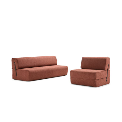 moeller design | slounge sofa bed | loop burgundy 34 + leather strap