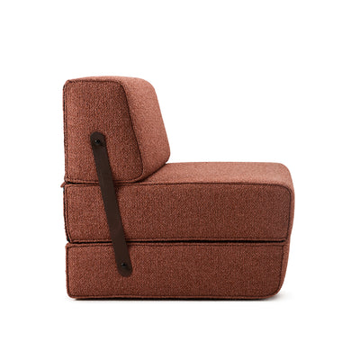 moeller design | slounge sleeper chair | loop burgundy 34 + leather strap