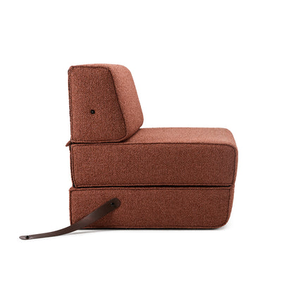 moeller design | slounge sleeper chair | loop burgundy 34 + leather strap