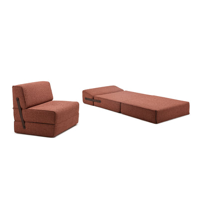 moeller design | slounge sleeper chair | loop burgundy 34 + leather strap