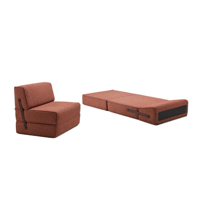 moeller design | slounge sleeper chair | loop burgundy 34 + leather strap