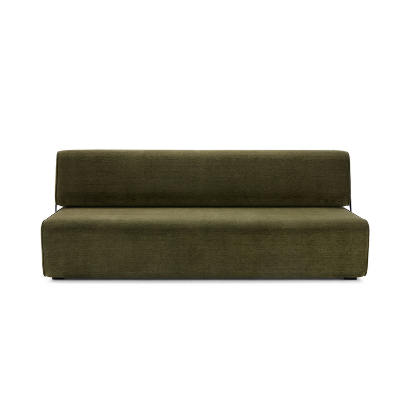 moeller design | slounge sofa bed | loop thyme 206 + leather strap