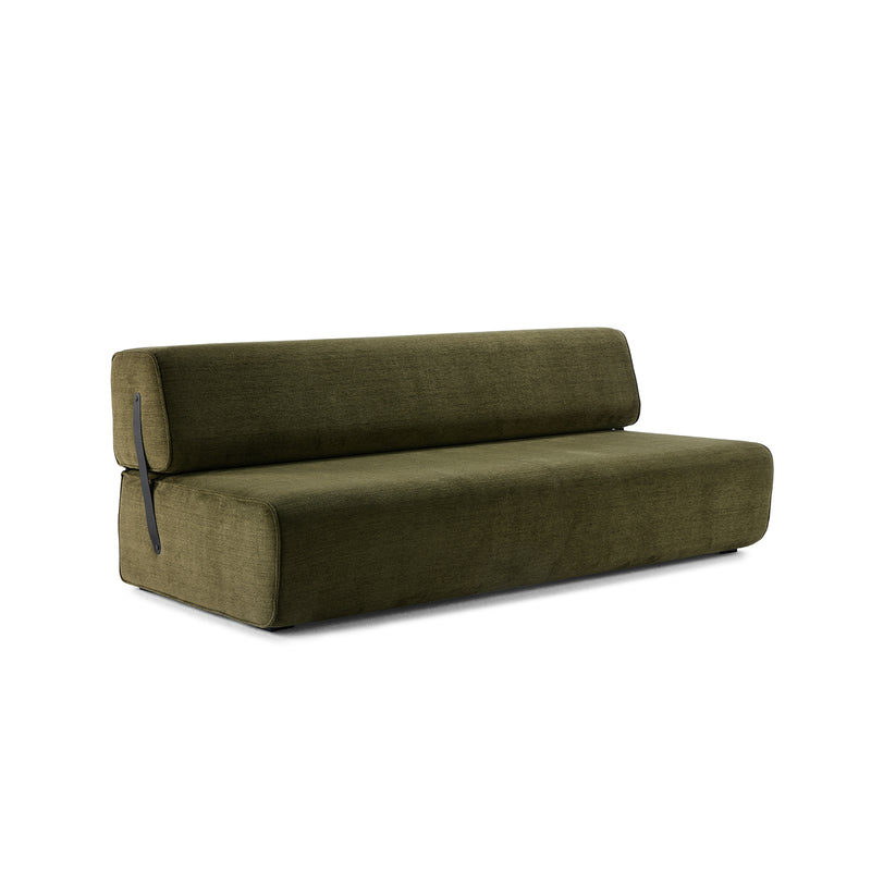 moeller design | slounge sofa bed | loop thyme 206 + leather strap