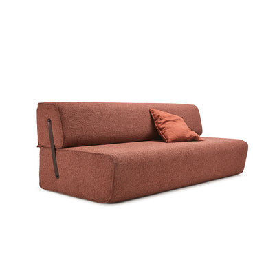 moeller design | slounge sofa bed | loop burgundy 34 + leather strap