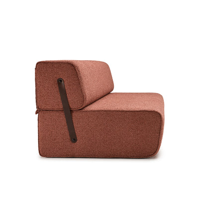 moeller design | slounge sofa bed | loop burgundy 34 + leather strap