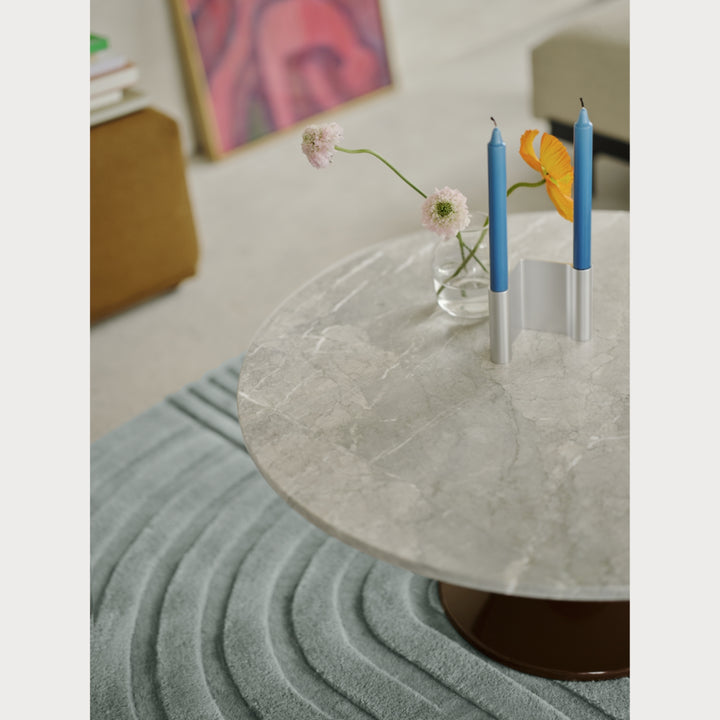 muuto | midst coffee table | grey marble | dark red