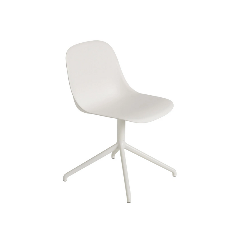 muuto | fiber side chair | swivel base | natural white recycled + white