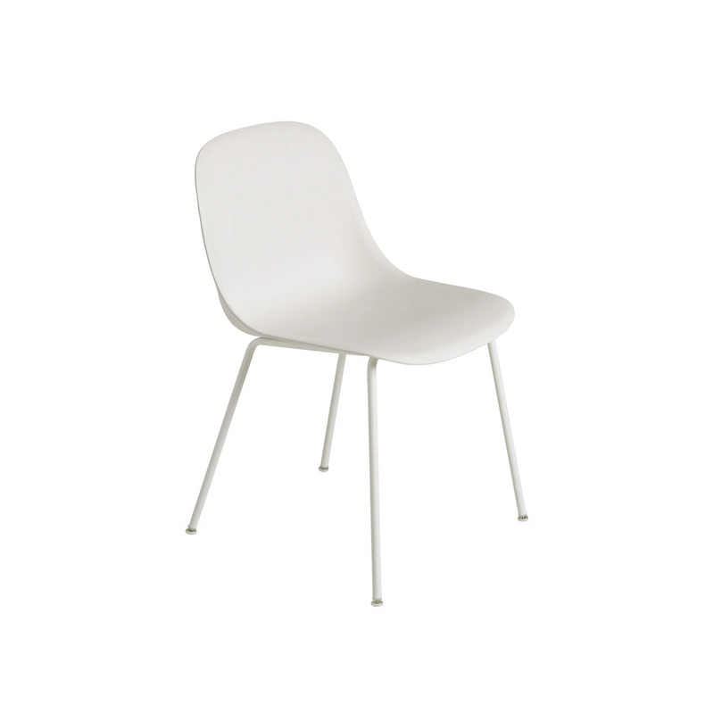 muuto | fiber side chair | tube base | natural white recycled + white