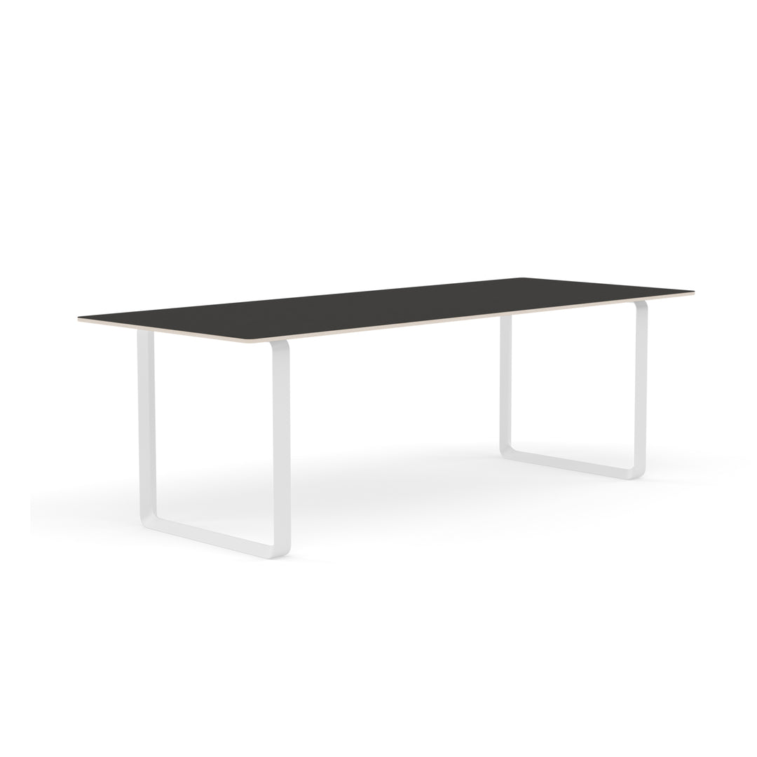 muuto | 70/70 table | black linoleum + white base 225x90cm