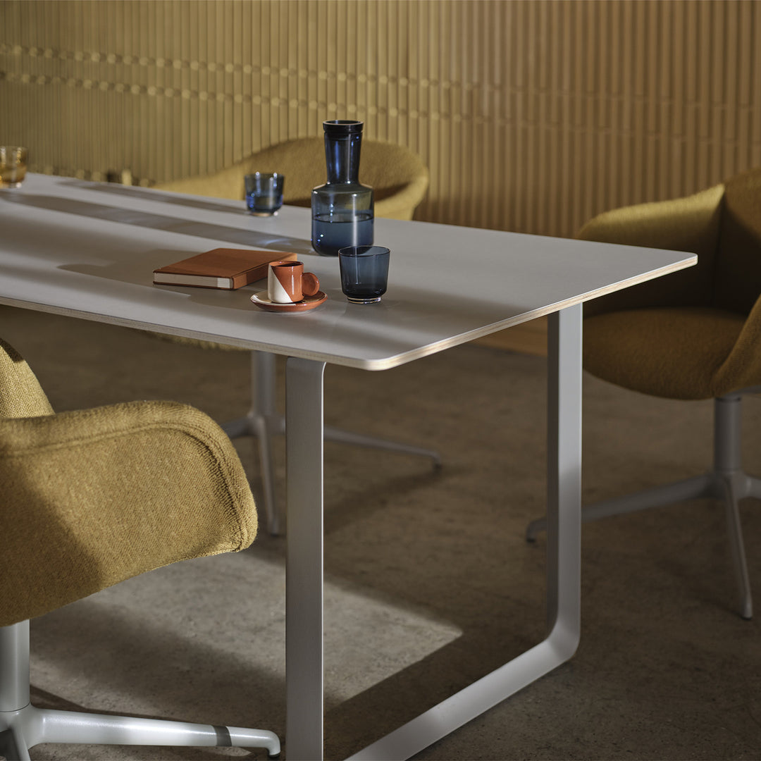 muuto | 70/70 table | grey linoleum + white base 225x90cm