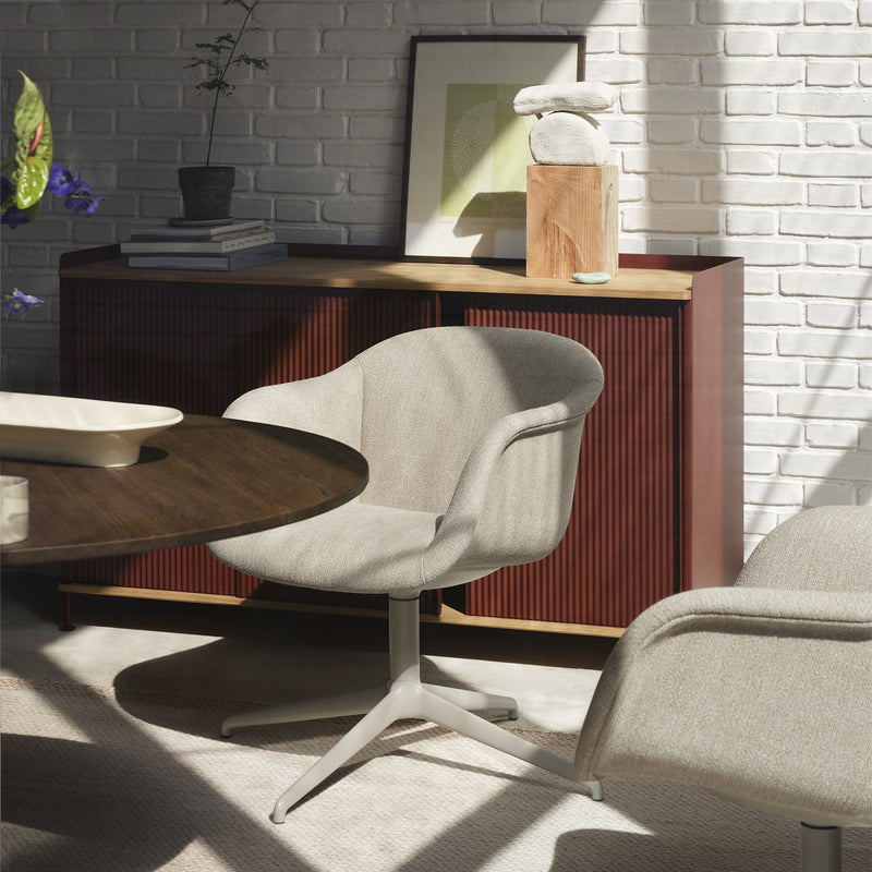 muuto | enfold sideboard tall | deep red + oiled oak