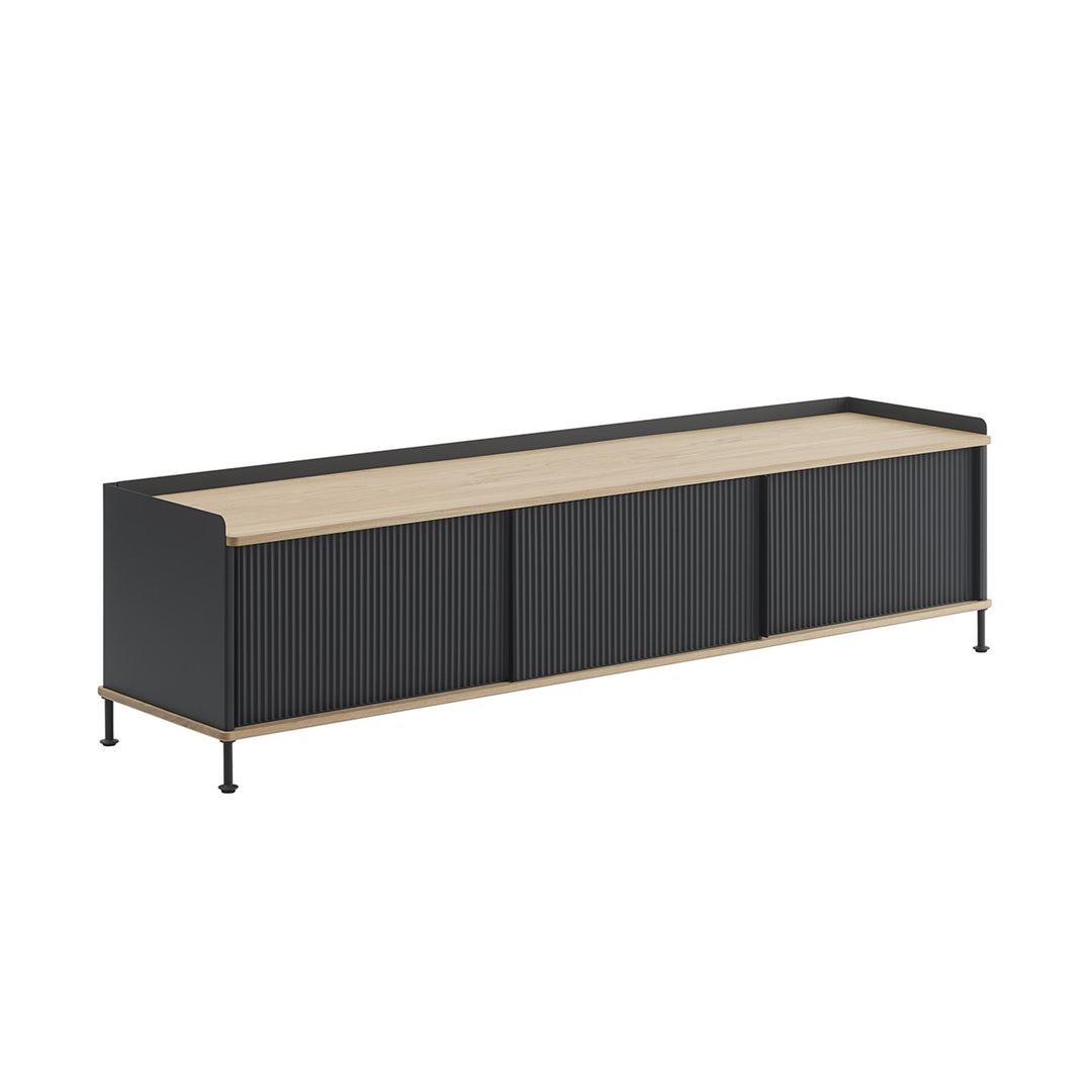 muuto | enfold sideboard low long | anthracite black + oiled oak