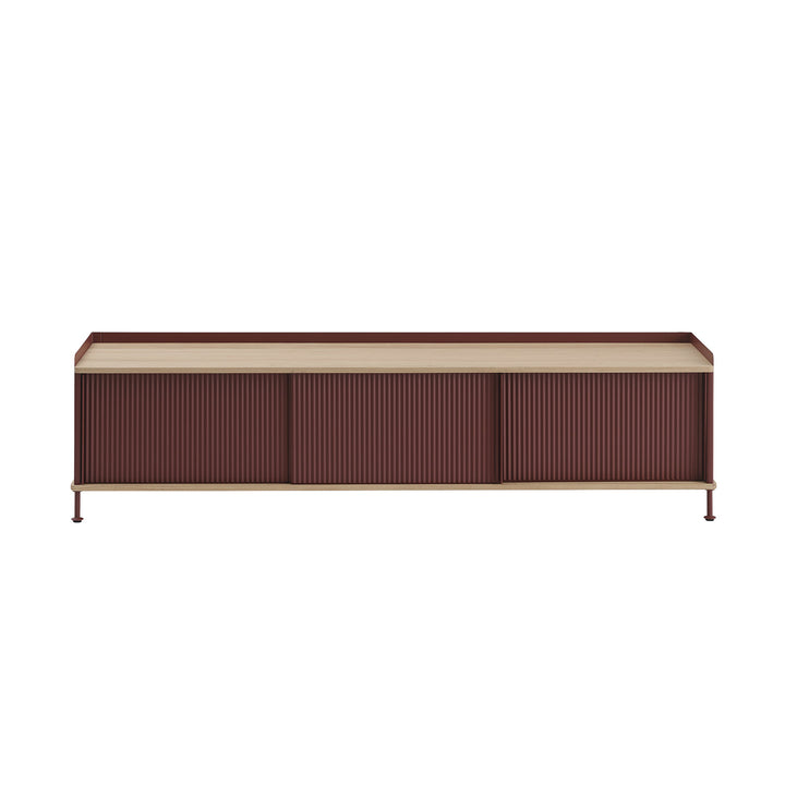 muuto | enfold sideboard low long | deep red + oiled oak