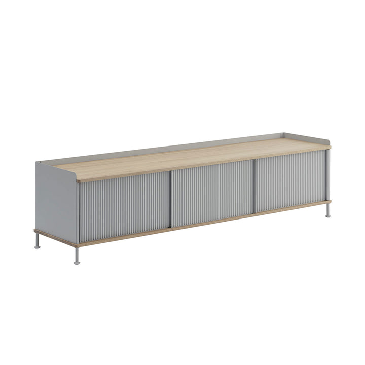 muuto | enfold sideboard low long | grey + oiled oak