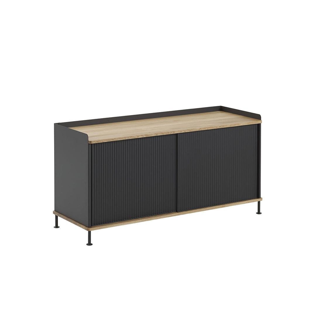 muuto | enfold sideboard low | anthracite black + oiled oak