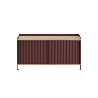 muuto | enfold sideboard low | deep red + oiled oak