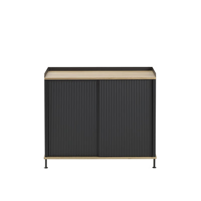 muuto | enfold sideboard tall | anthracite black + lacquered oak