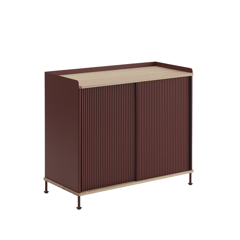 muuto | enfold sideboard tall | deep red + oiled oak