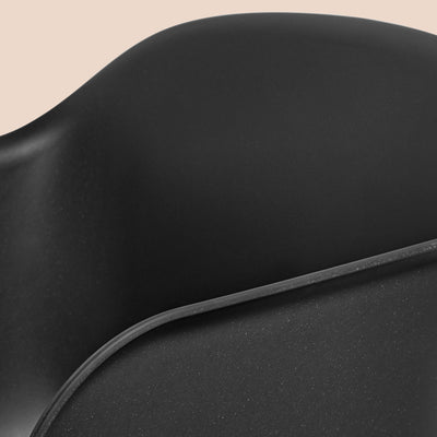 muuto | fiber armchair | tube base | black recycled + anthracite black