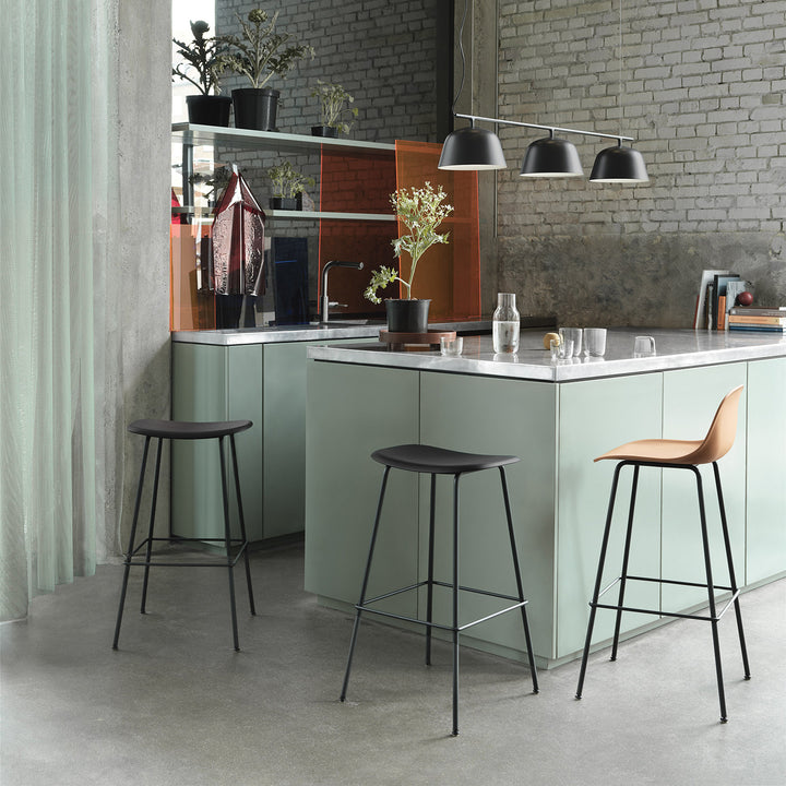 muuto | fiber counter stool | tube base | natural white recycled + white