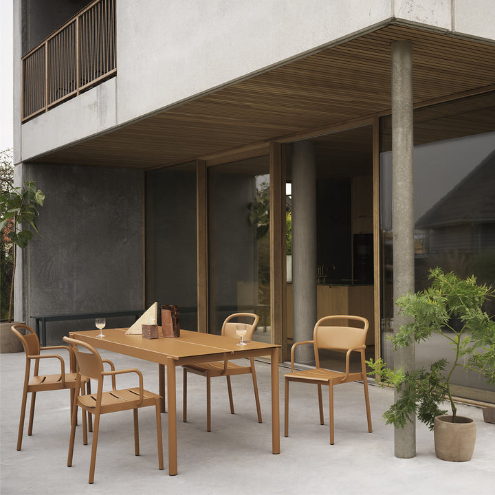 muuto | linear steel armchair | burnt orange