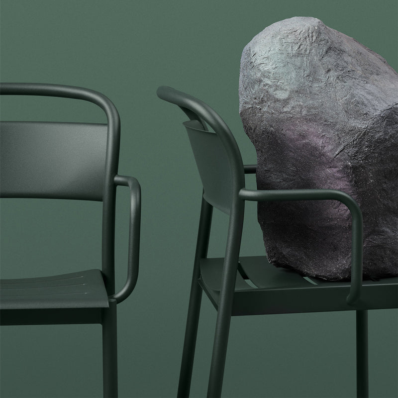 muuto | linear steel armchair | dark green