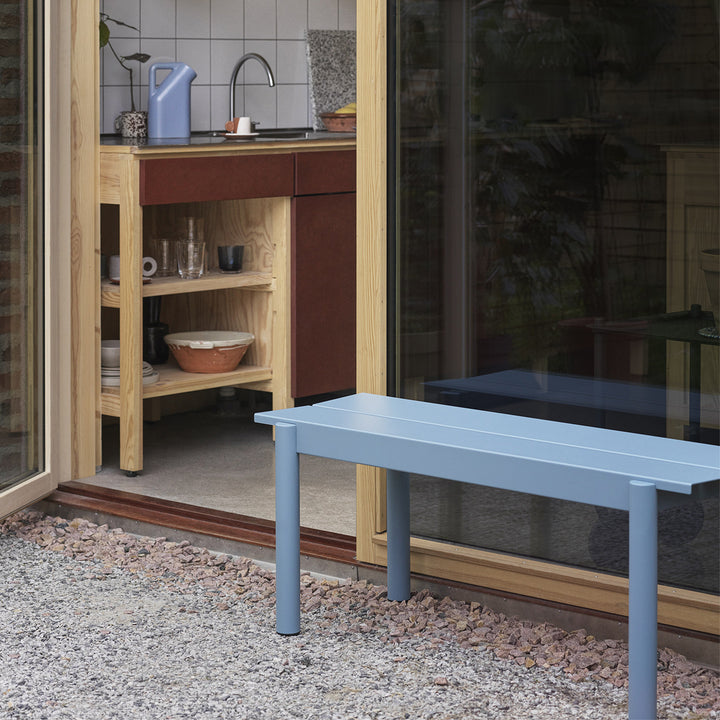 muuto | linear steel bench | pale blue 110cm