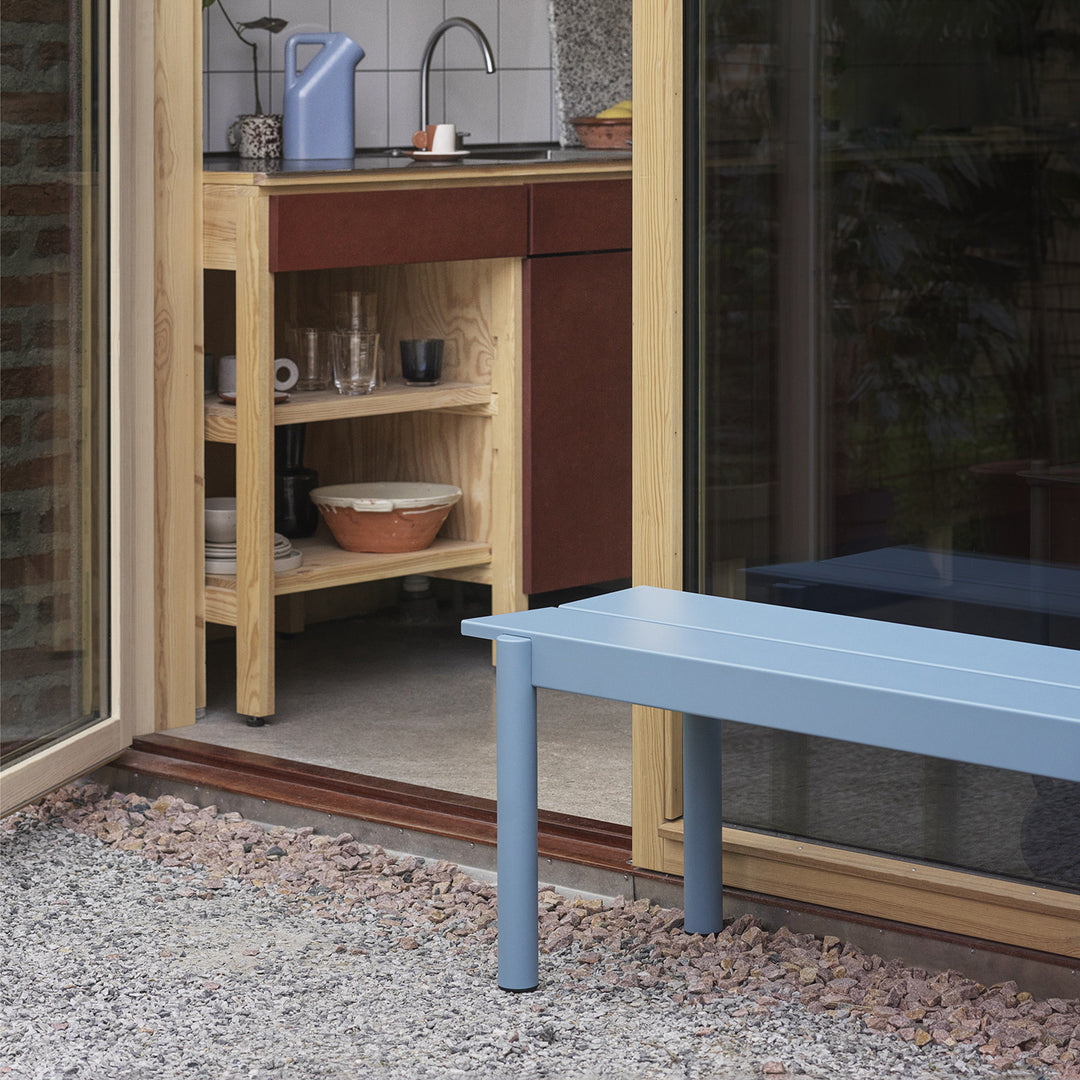 muuto | linear steel bench | pale blue 170cm