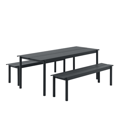 muuto | linear steel bench | anthracite black 170cm