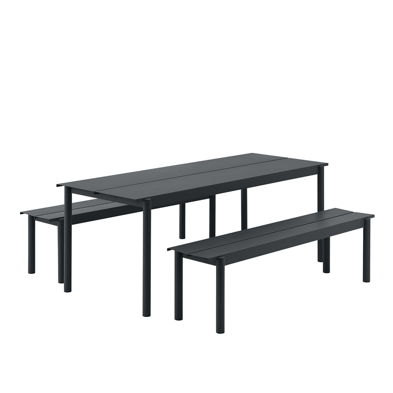 muuto | linear steel bench | anthracite black 170cm