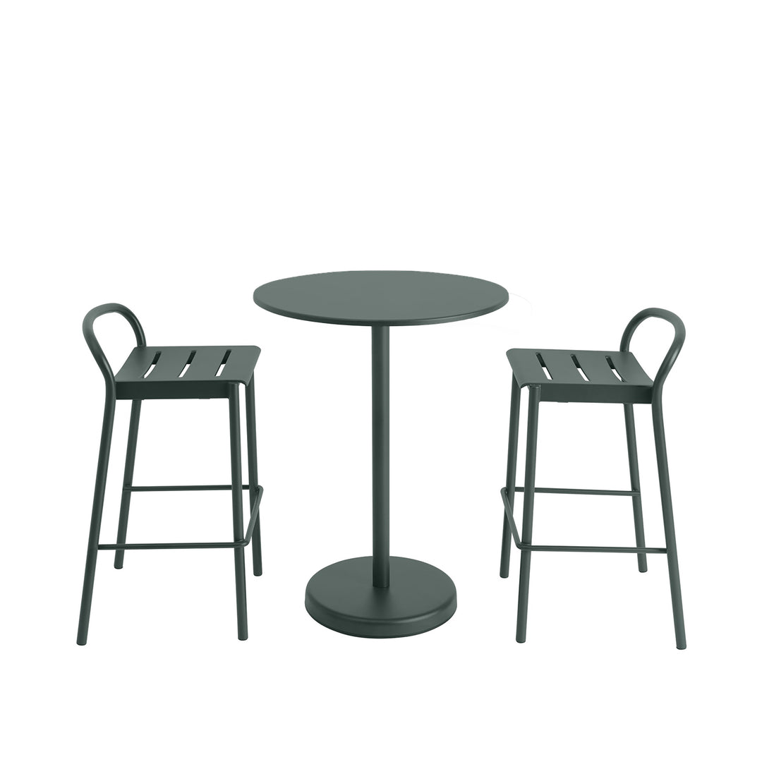muuto | linear steel counter stool | dark green 65cm