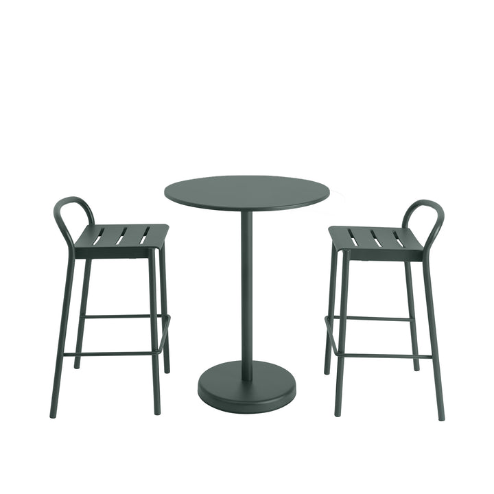 muuto | linear steel counter stool | dark green 65cm