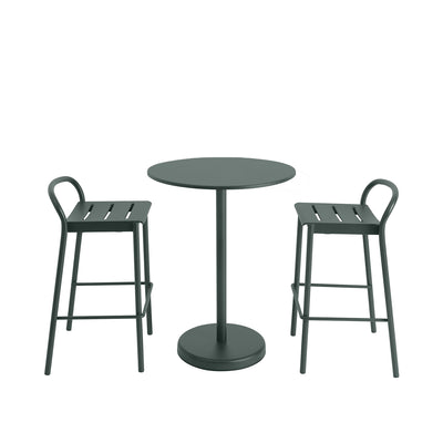 muuto | linear steel counter stool | dark green 65cm