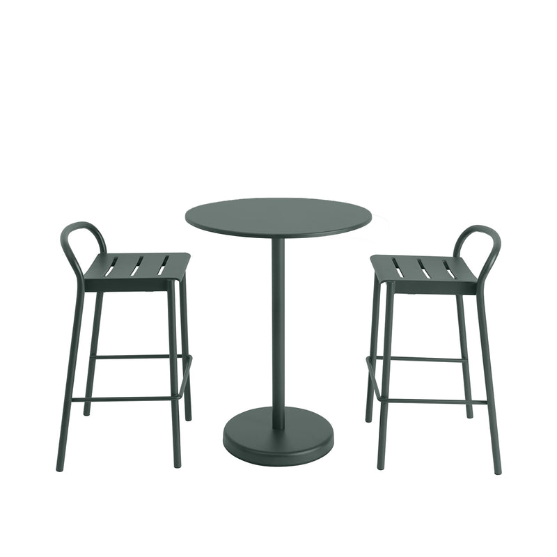 muuto | linear steel counter stool | dark green 65cm