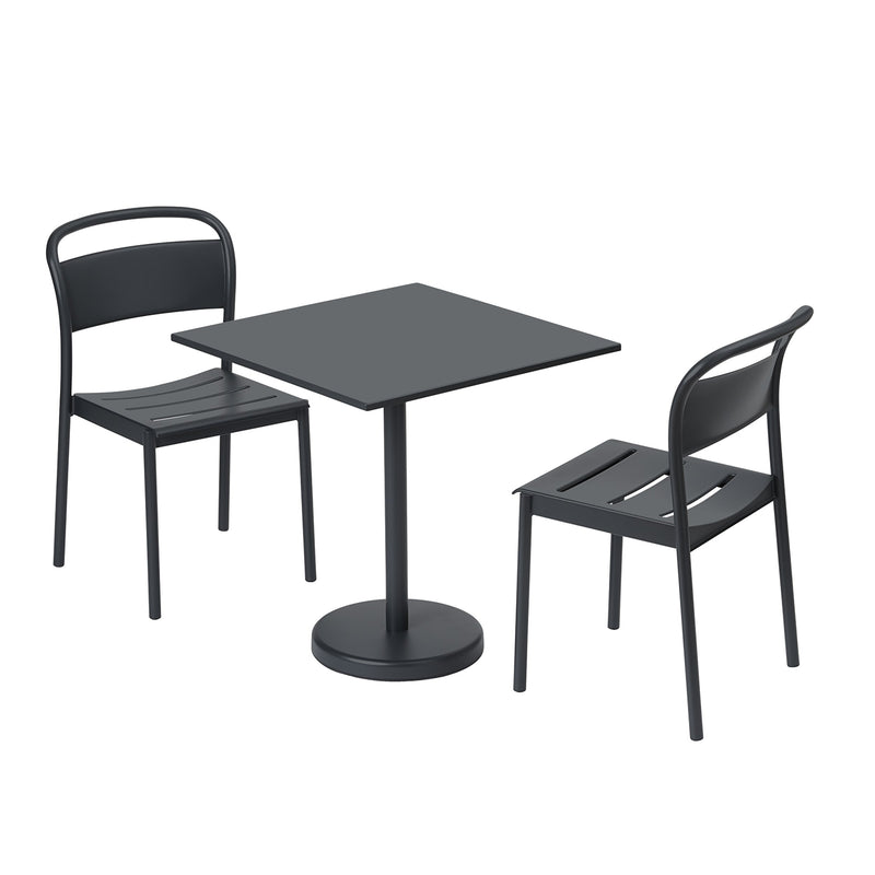 muuto | linear steel cafe table square | anthracite black 70x73cm