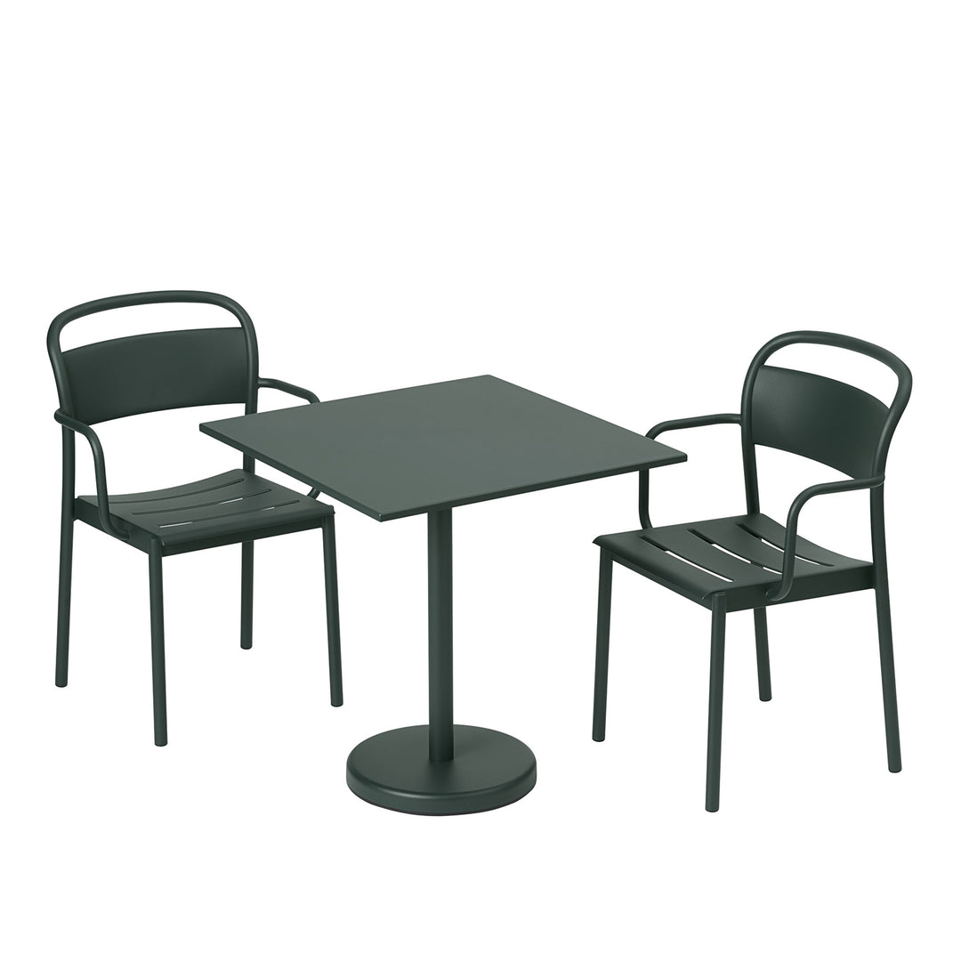 muuto | linear steel cafe table square | dark green 70x73cm