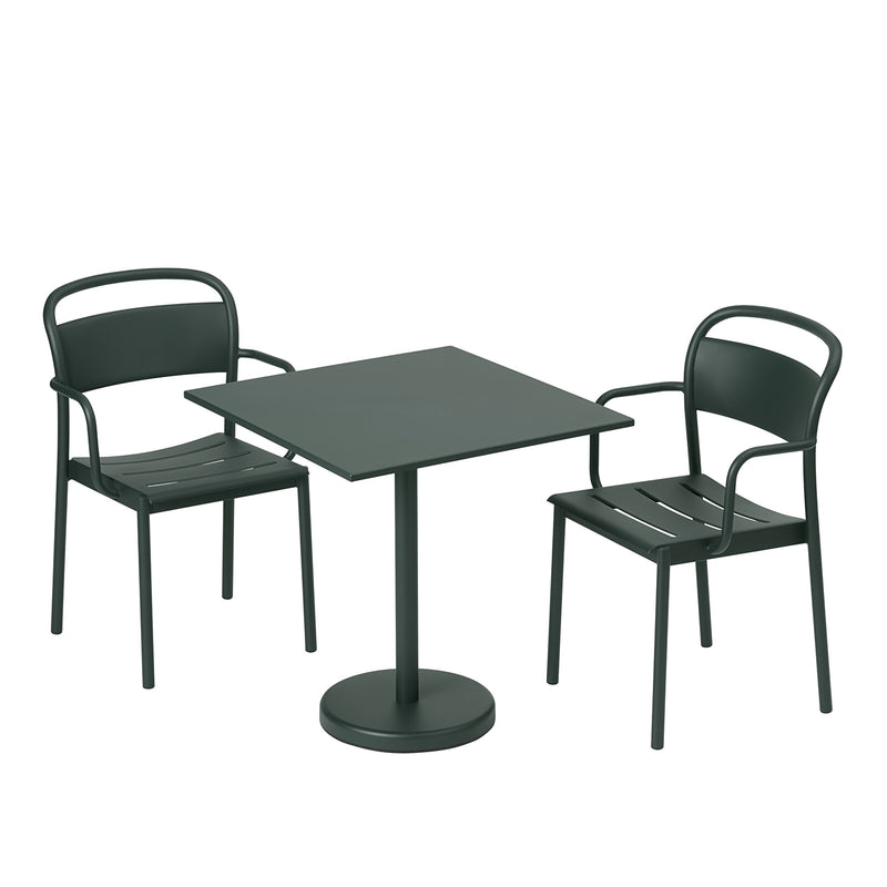 muuto | linear steel cafe table square | dark green 70x73cm