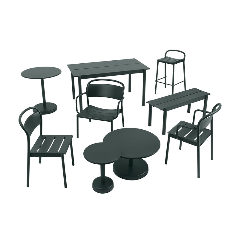 muuto | linear steel cafe table round | dark green 70x95cm