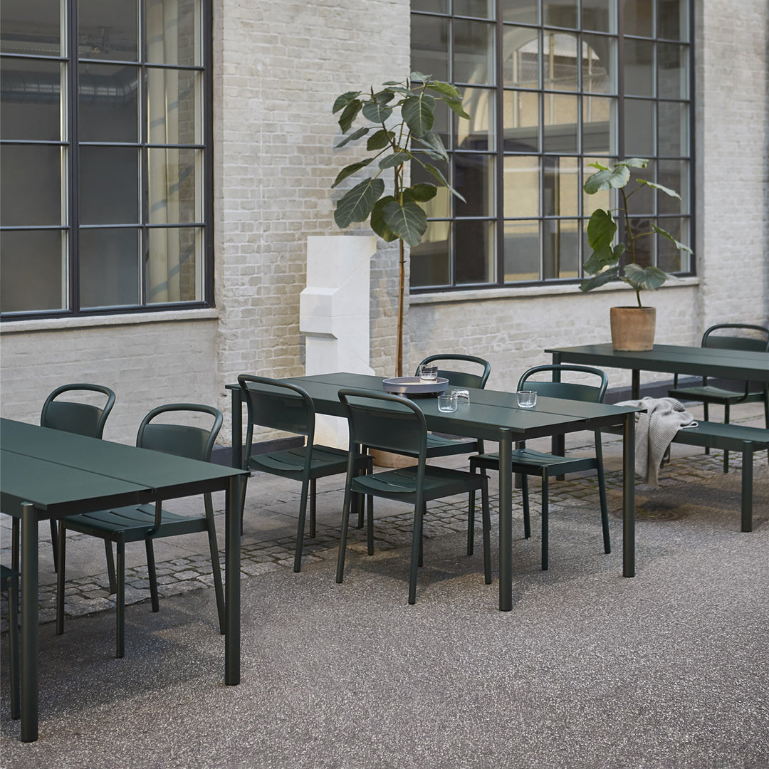 muuto | linear steel table | dark green 220x90cm